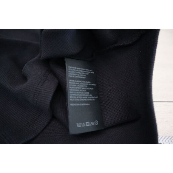 Maeve x Anthropologie Women's Sz M Black Ribbed Knit Stretch Crew Neck S/S Top - Picture 5 of 5